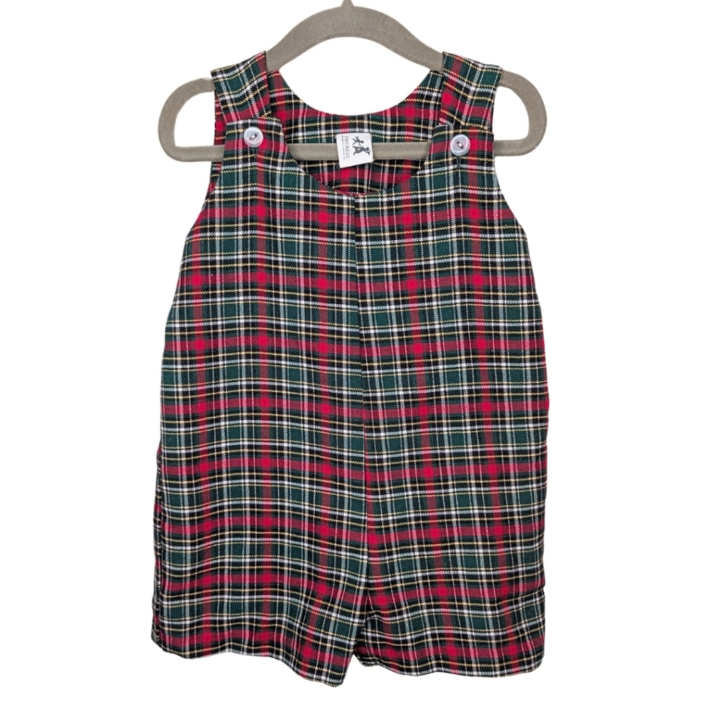 Vintage Therese‎ 12M Plaid Holiday Romper | Red Green Christmas Toddler Boys
